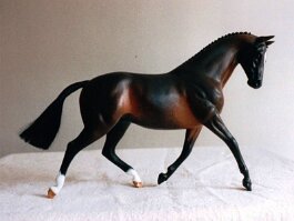 Parklane Frivolity, Show Pony. Breyer Kerlso r/r/h in the 1980’s. Repainted in 1990’s. Haired by Emma Harrison
